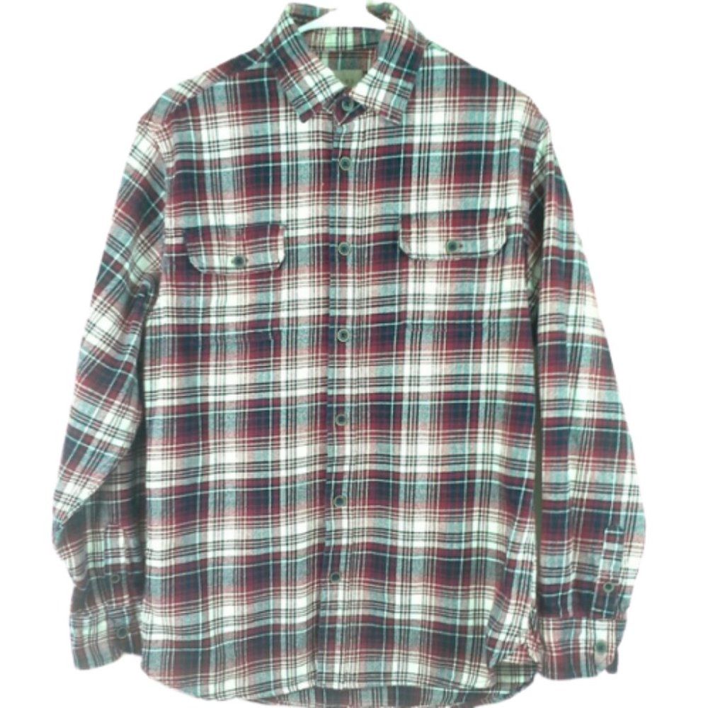 Jachs Men's Size M Flannel Shirt Plaid Red White